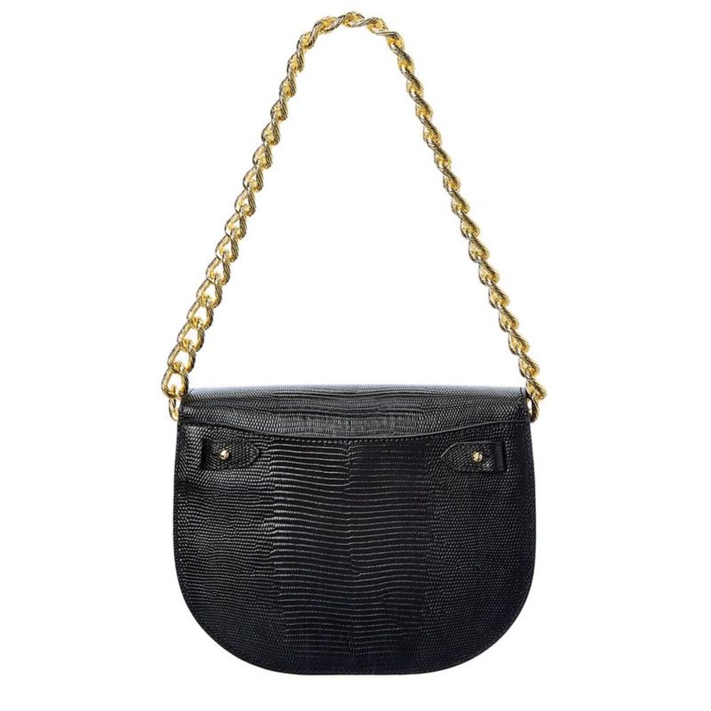 Moschino Logo Lettering Embossed Leather Hobo Bag, Black - Picture 2 of 4